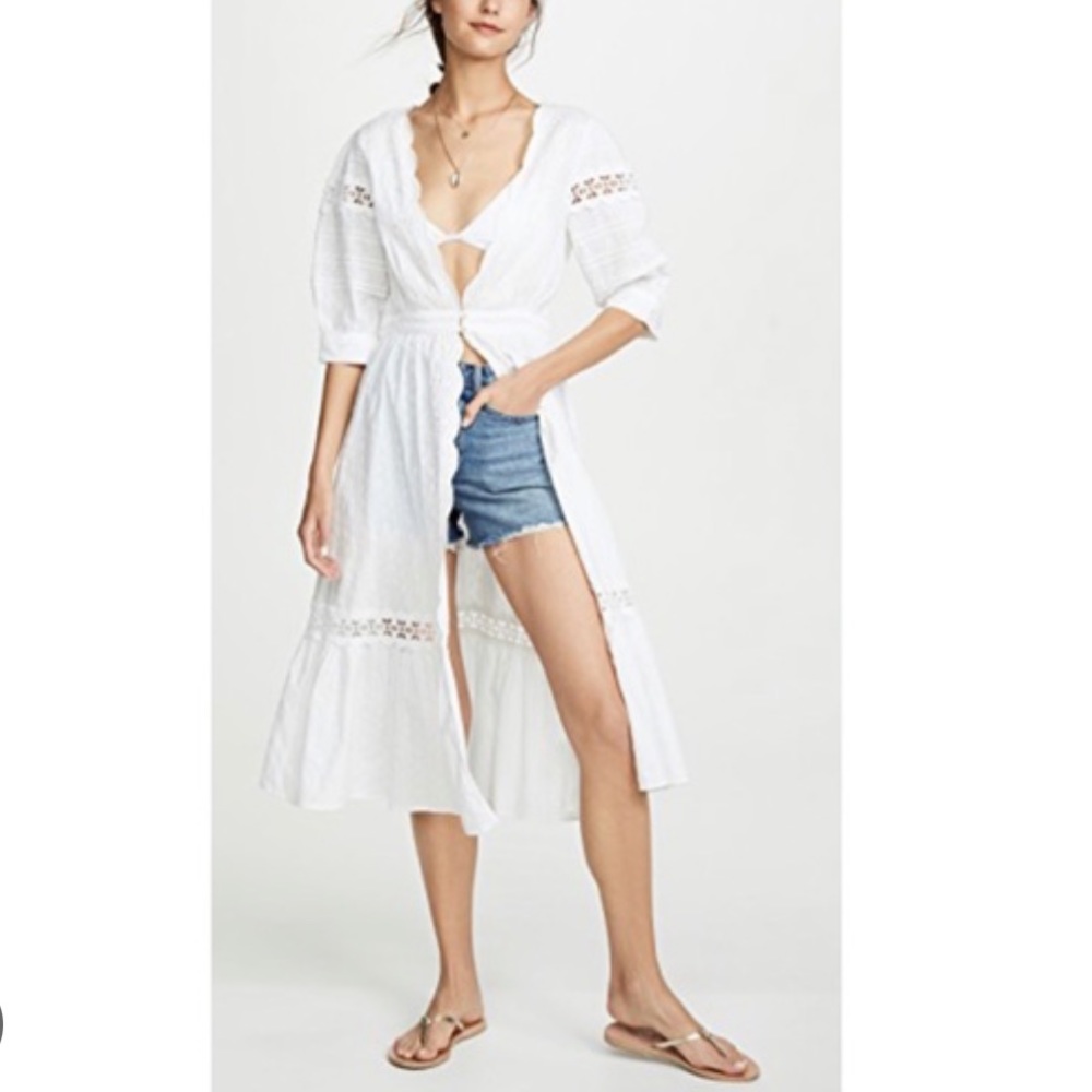 RAHI FROM FREE PEOPLE WHITE KIMONO SIZE SMALL